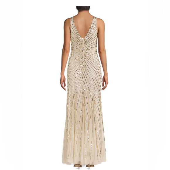Beaded Sequin Sleeveless Gown - Picture 2 of 2